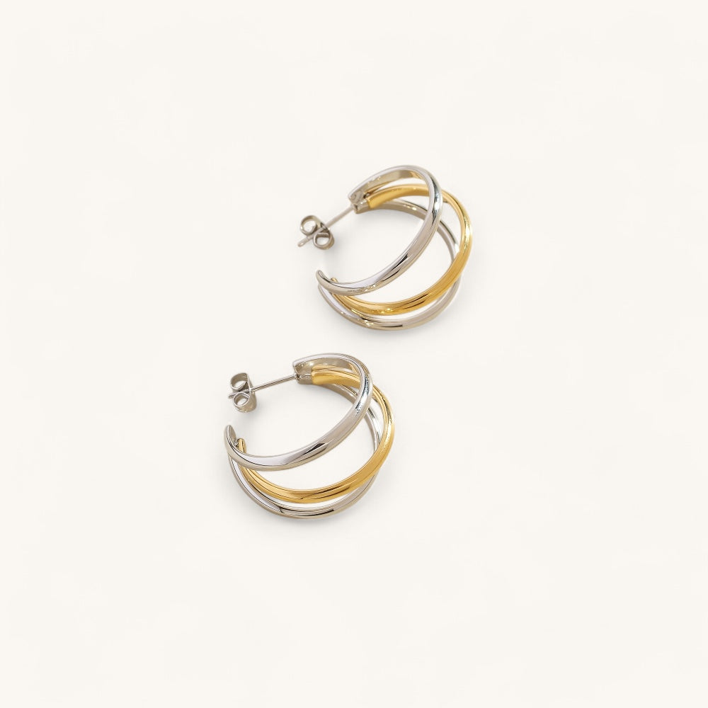 The two tone eve earrings