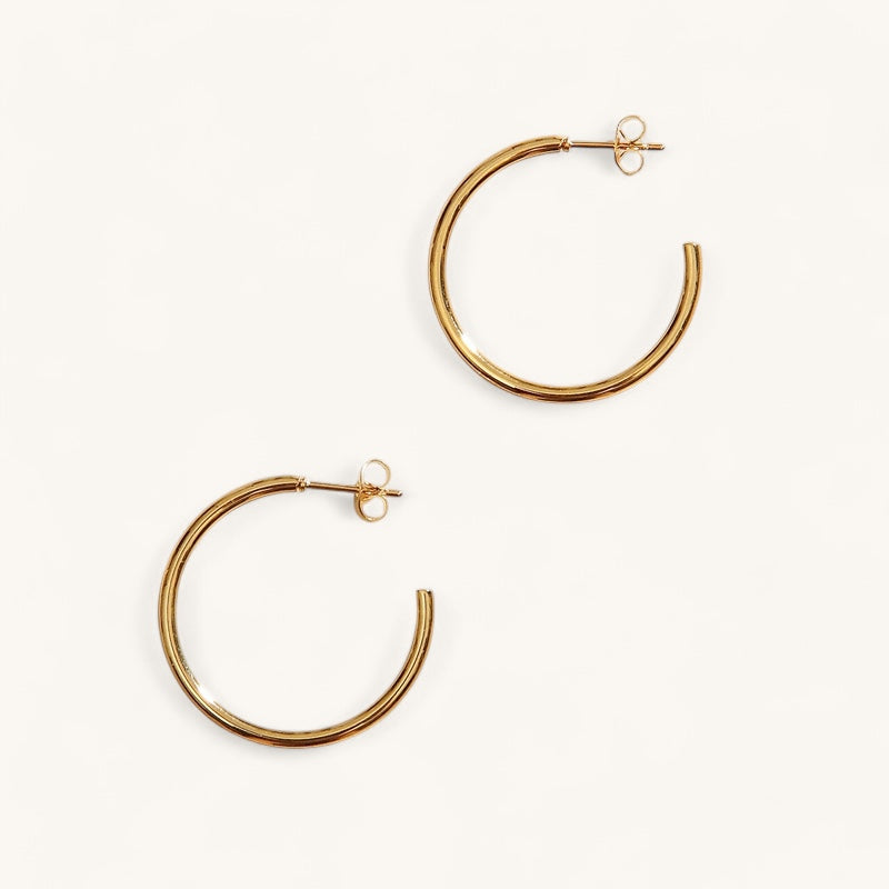 The thin hoop earrings