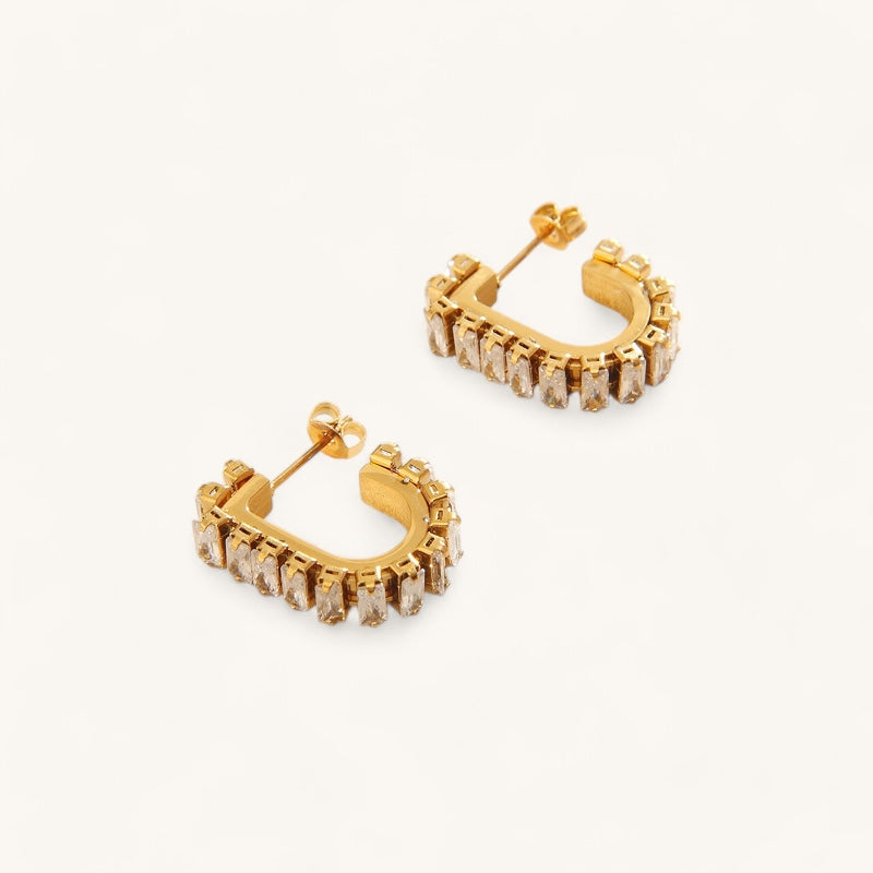 The diamond loop earrings