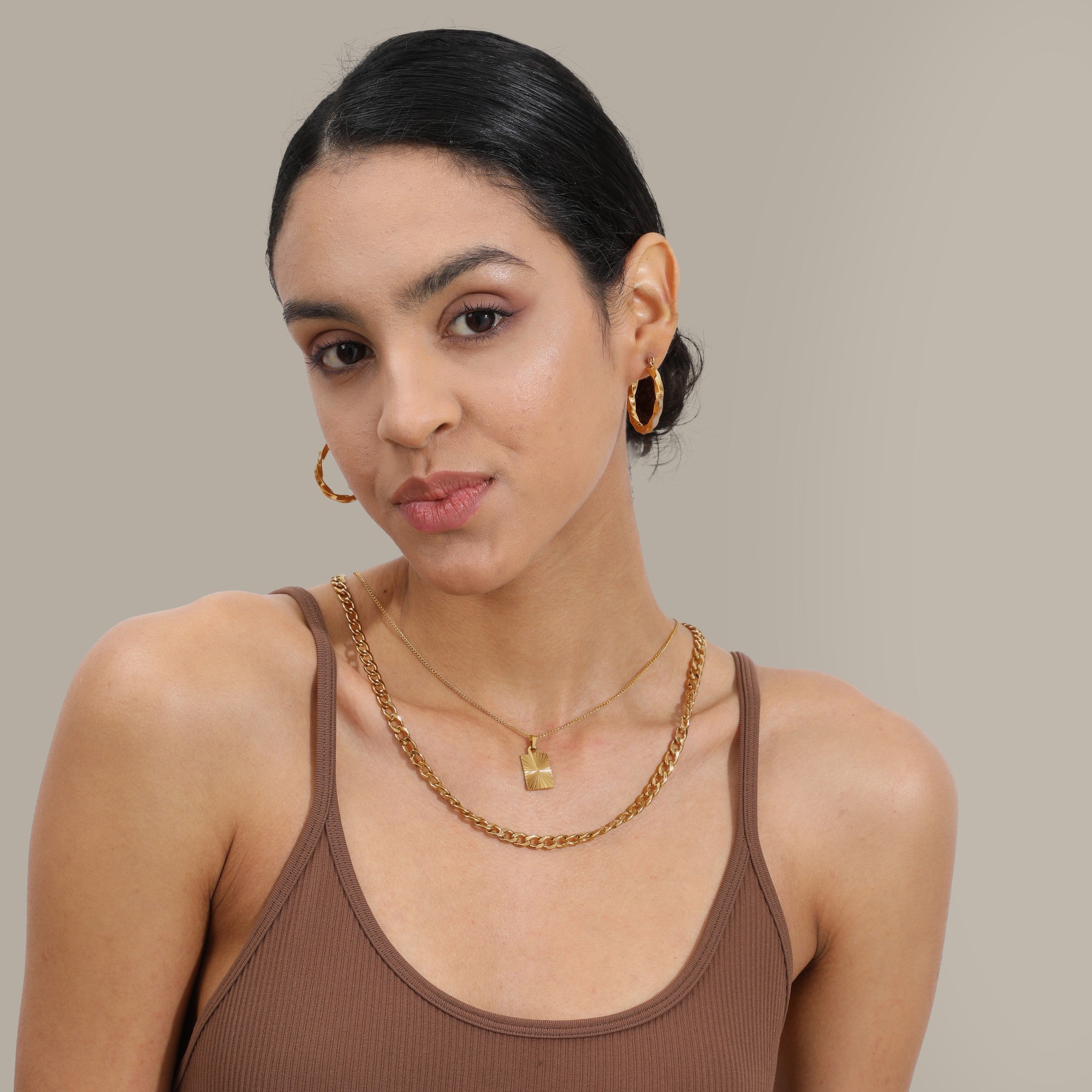 The box link chain necklace