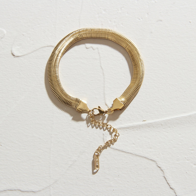 Thick Snake Chain Bracelet | Caitlyn Minimalist 18K Gold