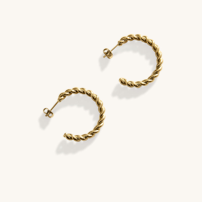 The twisted hoop earrings