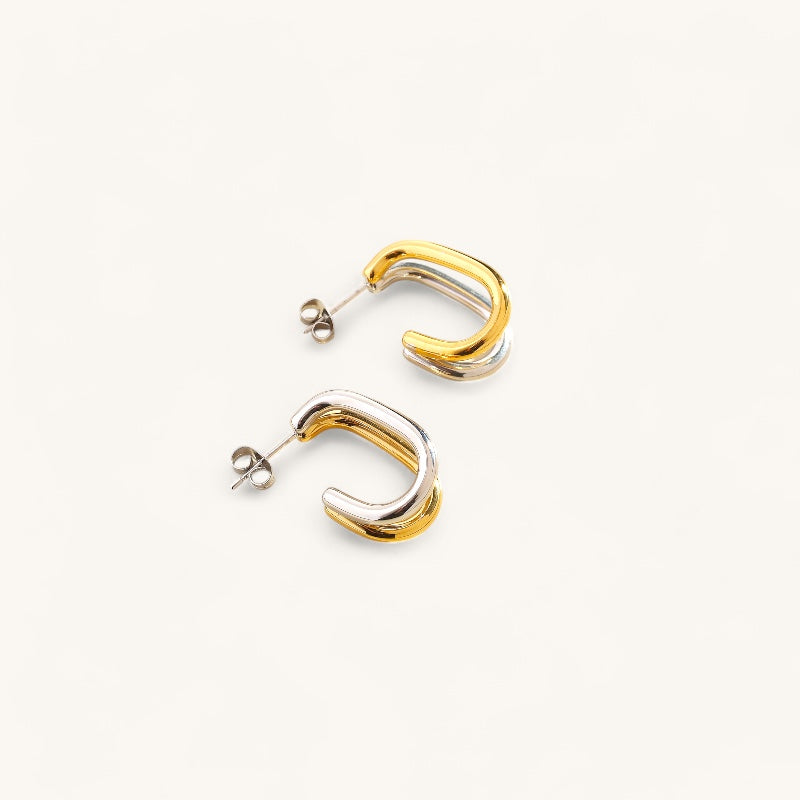 the two tone hoop earrings