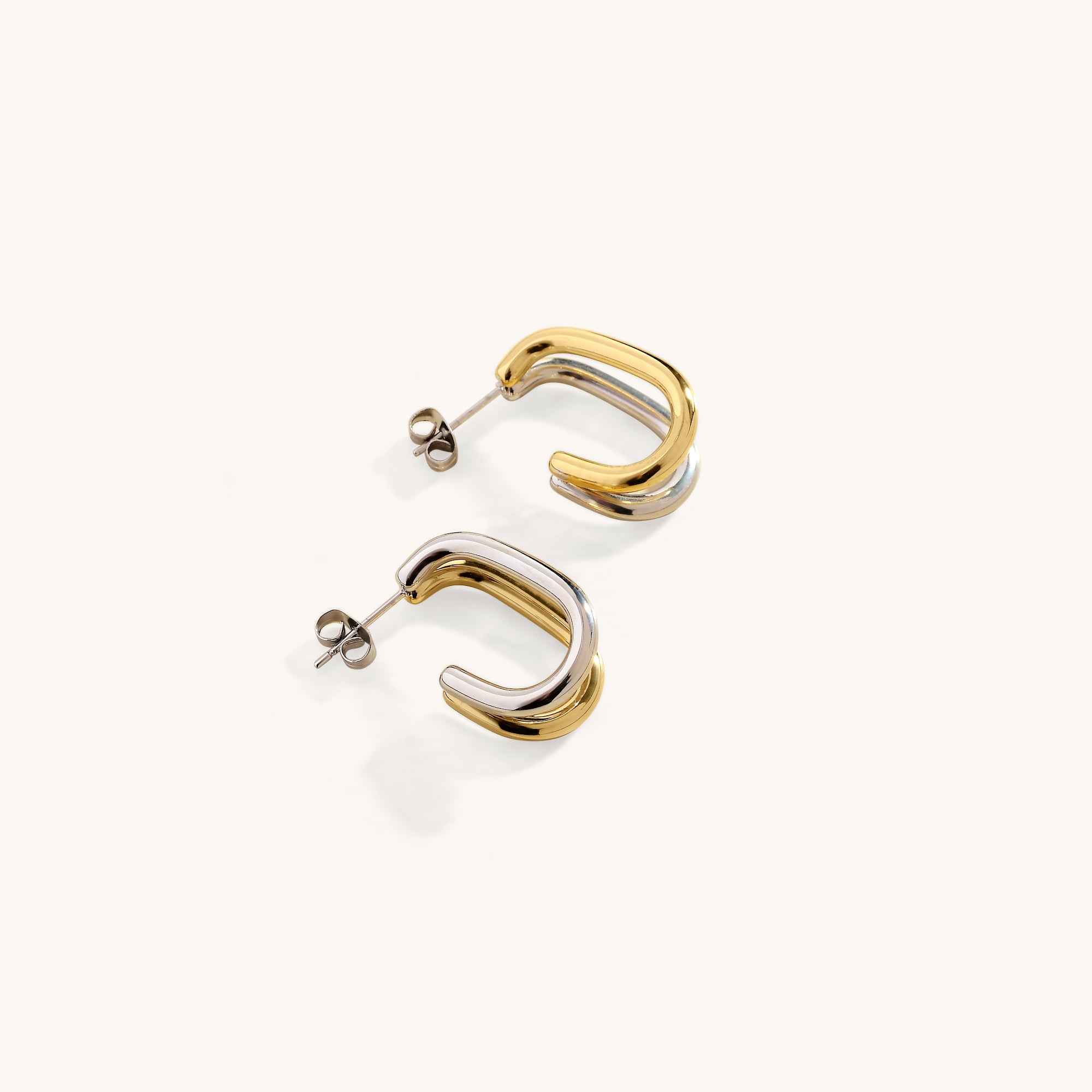 the two tone hoop earrings