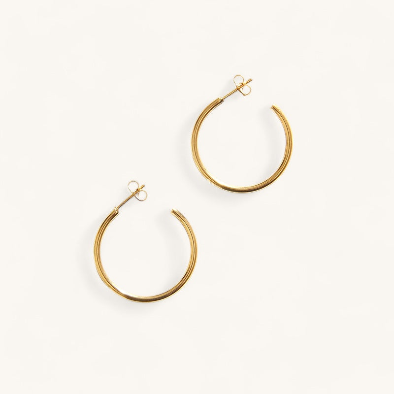 The thin hoop earrings