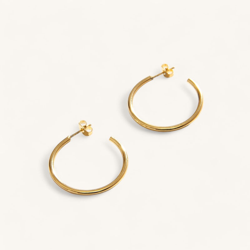 The thin hoop earrings