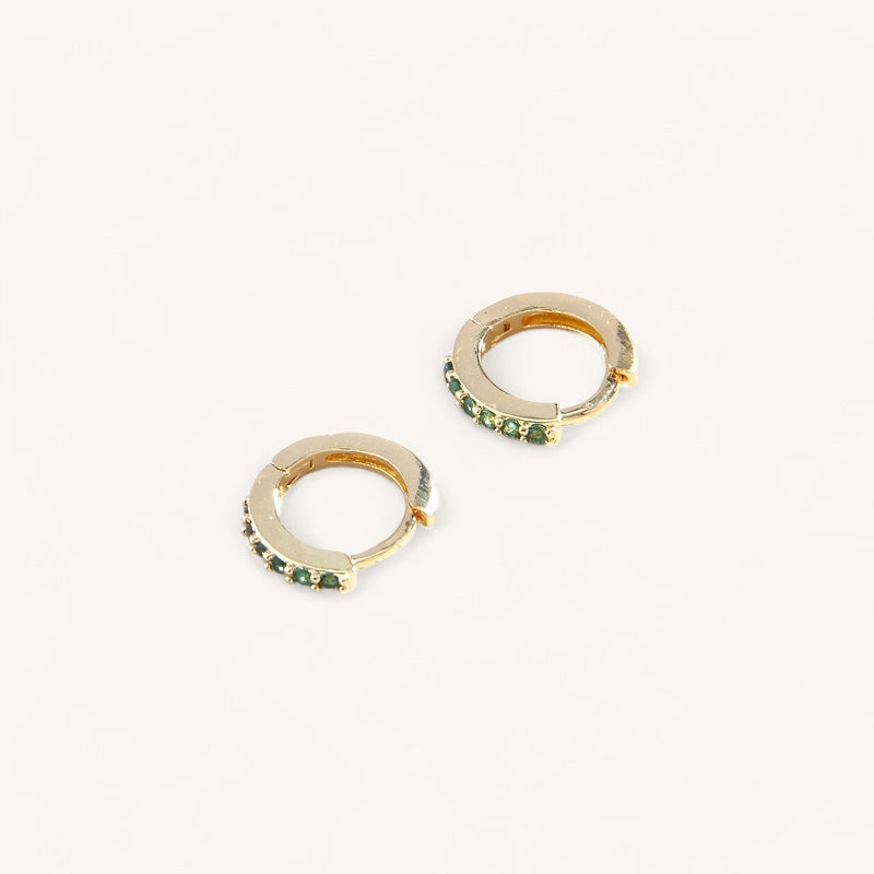 The emerald hoop earrings