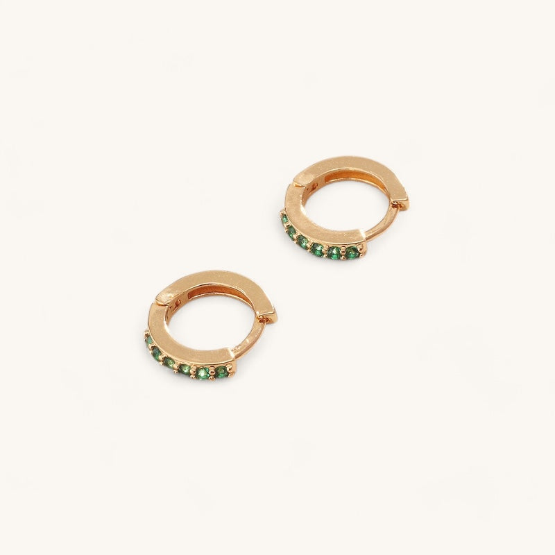 The emerald hoop earrings