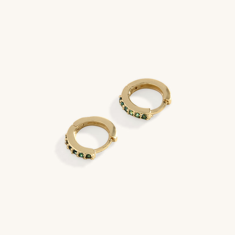 The emerald hoop earrings