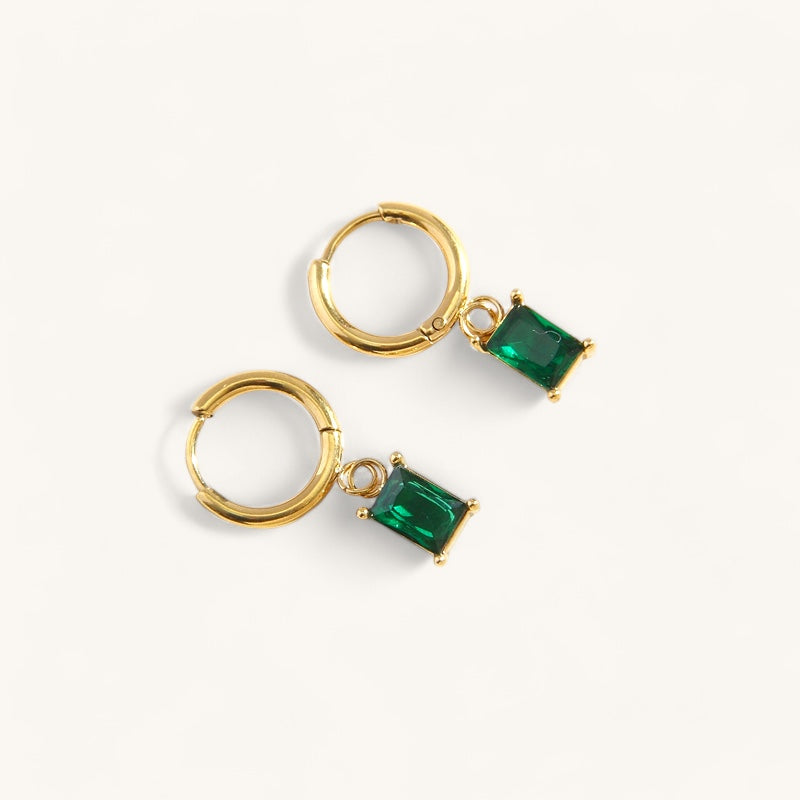 The emerald drop earrings