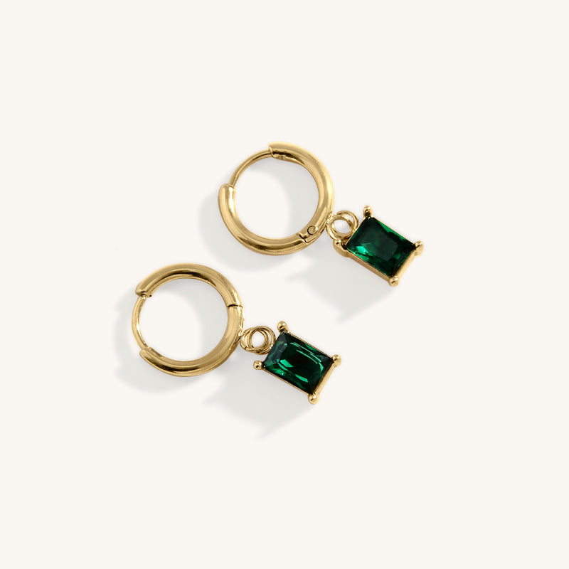 The emerald drop earrings