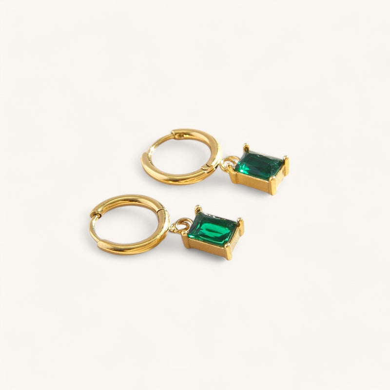 The emerald drop earrings