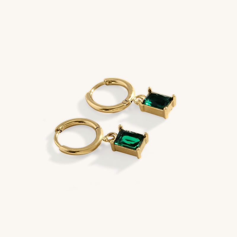 The emerald drop earrings