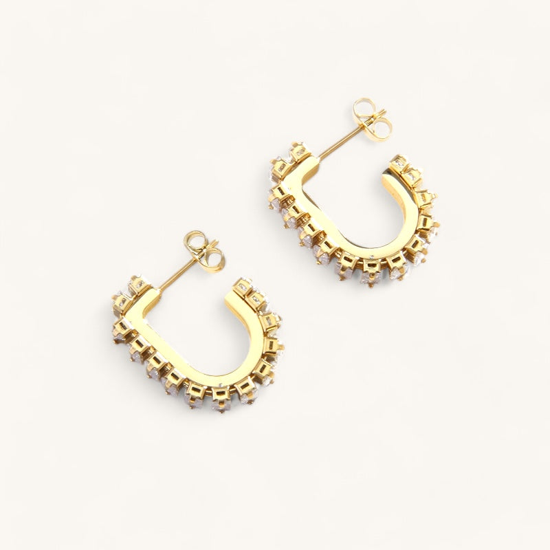 The diamond loop earrings