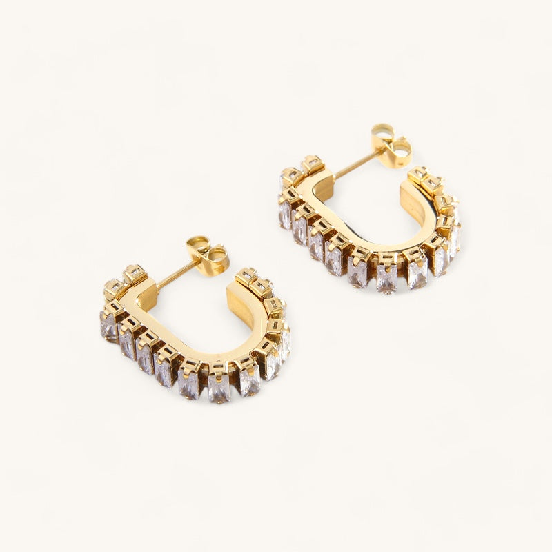 The diamond loop earrings