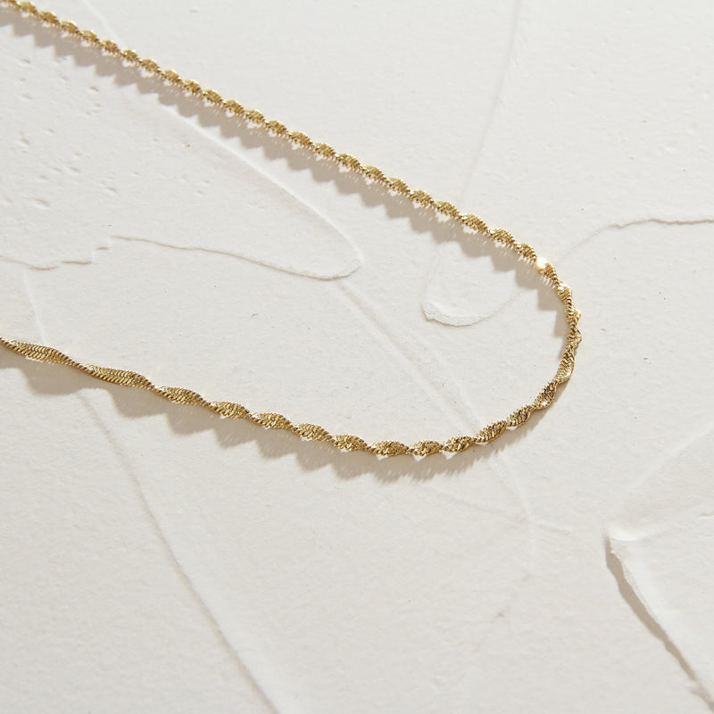 IBB 18ct Yellow Gold Twist Curb Chain Necklace, Yellow Gold at John Lewis &  Partners
